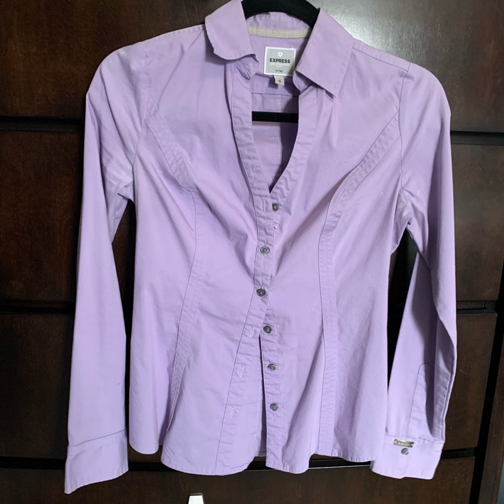 Lavender Express button shirt